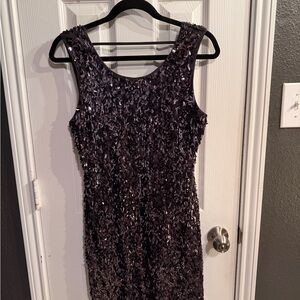 Express Shimmering Sleeveless Mini Dress - Black